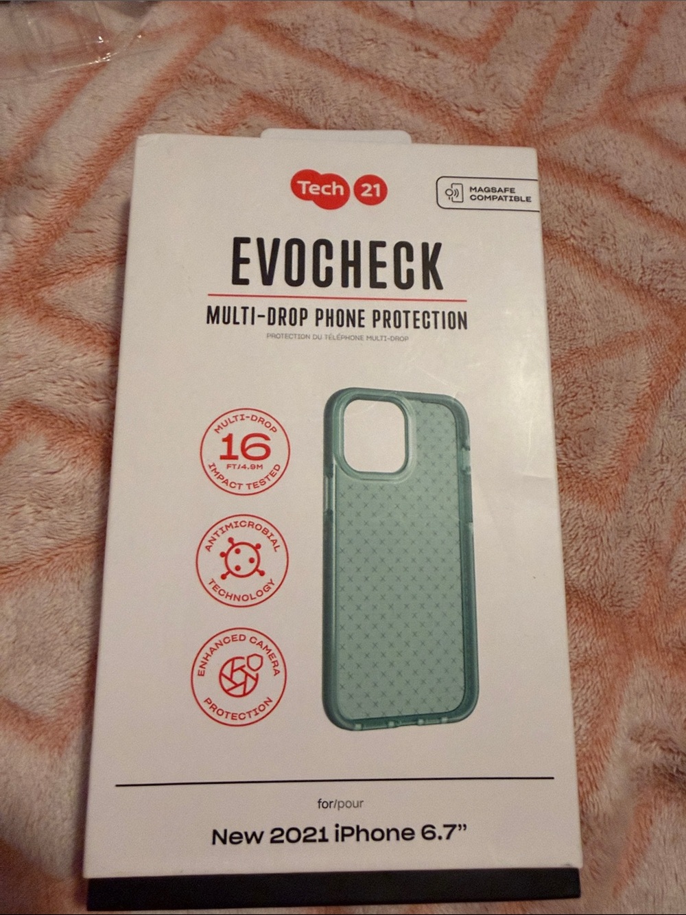 tech21 Green Phone Case with Black 'I Can't Breathe' Pop Socket